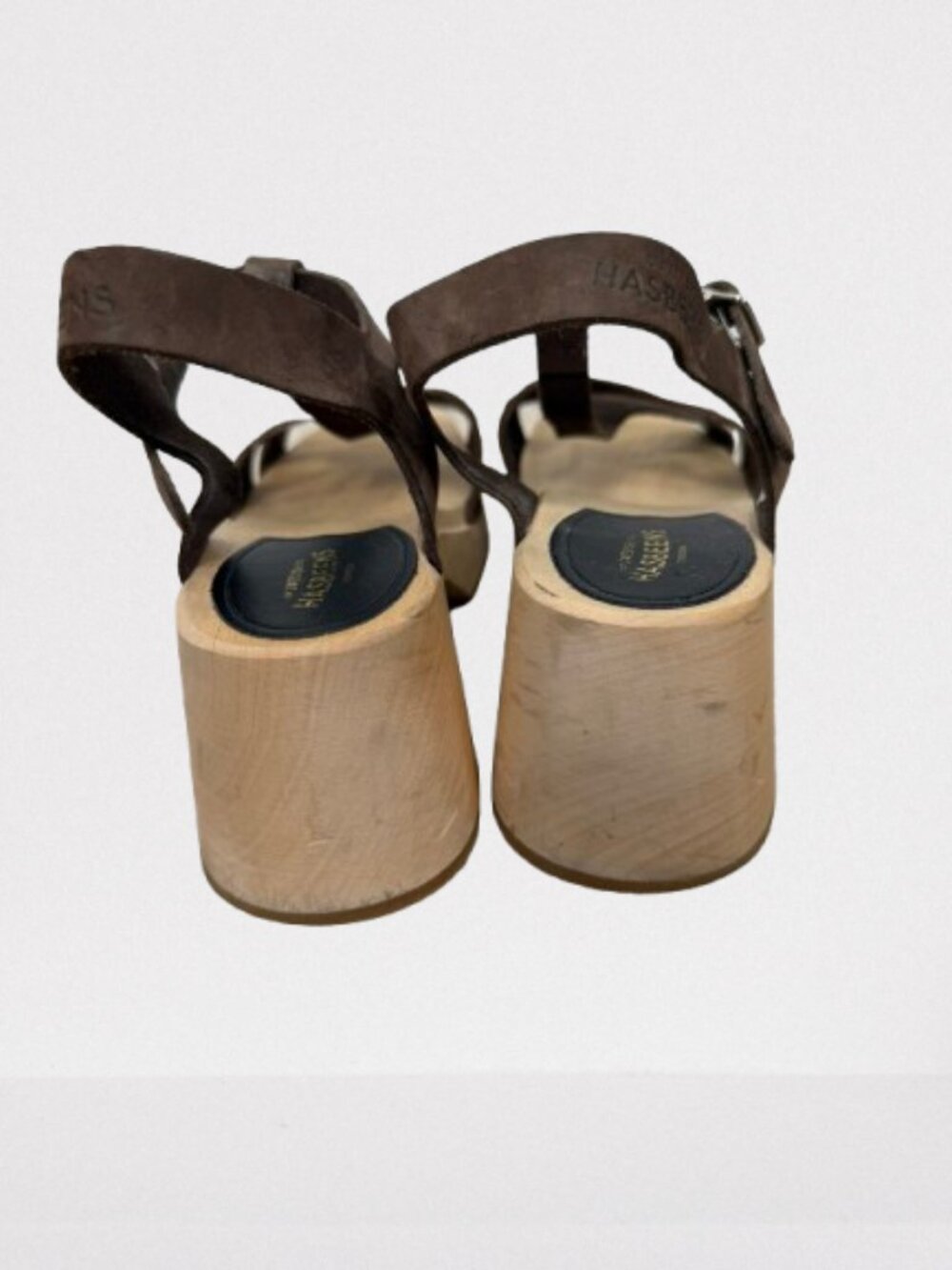 Swedish Hasbeens Brown Birgit Leather Clog Sandals Size EU 39/US 9 - Picture 9 of 11